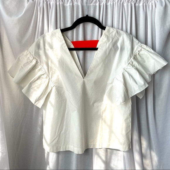 H&M Tops - H&M White Ruffled Blouse